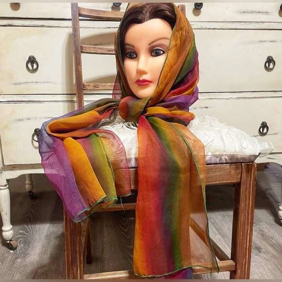 Multicolor Sheer Scarf - Picture 2 of 3